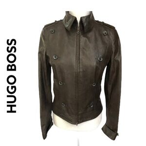 HUGO BOSS leather  jacket size XS